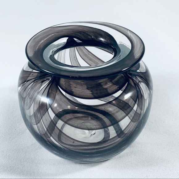 Vintage Blown Studio Glass Vase With Colour Ribbon Trail Pattern - Picture 3 of 10